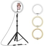 12 Inch LED Ring Light with Adjustable Stand & Phone Holder for Live Streaming, Video Recording, Photography, and Makeup Tutorials