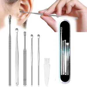 Ear Cleaning 6 PCS Set – Stainless Steel Ear Wax Remover Kit