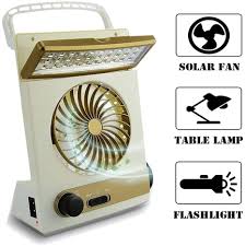 Rechargeable Fan - Multifunctional Four-In-One Solar Fan With Lamp Flashlight Function,CN Plug and Solar Charging- Bdhills OutDoors
