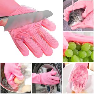 Multipurpose Silicone Hand Gloves (1 Pair) Price in Bangladesh | Heat Resistant Kitchen & Cleaning Gloves
