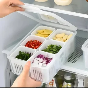 Fridge Storage Box – 6 Grid Refrigerator Storage Container